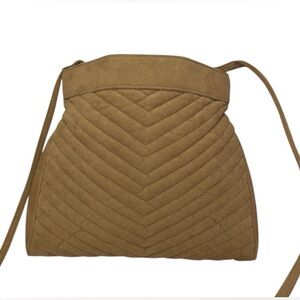 Vintage Morris Moscowitz late 60s Ultra-suede Tan Chevron Quilted Purse
